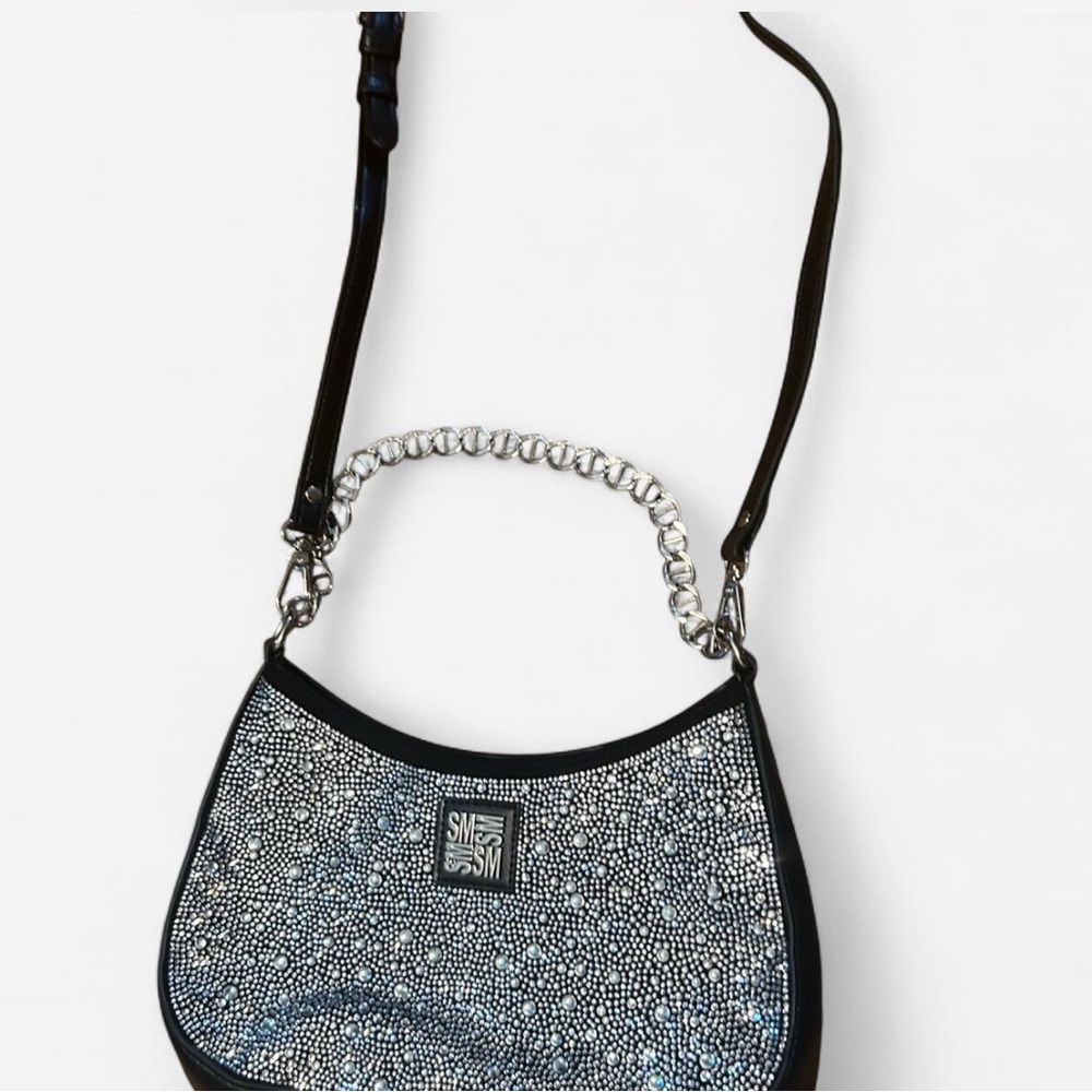 Steve Madden Black and Silver Shoulder Bag